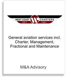 M&A Advisory General aviation services incl. Charter, Management,  Fractional and Maintenance